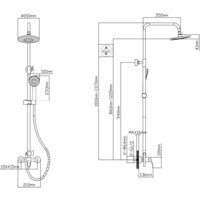 Душевая система  AV Engineering AVURS16-A120-637 - Превью изображения №2 — Интернет-магазин Time-Shop