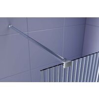 Душевая стенка Aquatek Walk in с держателем 120x200 AQ.WI.120.2CH (хром/прозрачное рифленое стекло) - Превью изображения №3 — Интернет-магазин Time-Shop