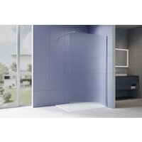 Душевая стенка Aquatek Walk in с держателем 120x200 AQ.WI.120.2CH (хром/прозрачное рифленое стекло) - Превью изображения №2 — Интернет-магазин Time-Shop