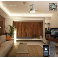 Припотолочная люстра Estares Fan Wood 48W+18W R-APP-1060x390-WHITE/WOOD/WHITE-220-IP20 - Превью изображения №3 — Интернет-магазин Time-Shop