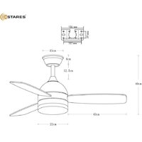 Припотолочная люстра Estares Fan Wood 48W+18W R-APP-1060x390-WHITE/WOOD/WHITE-220-IP20 - Превью изображения №8 — Интернет-магазин Time-Shop