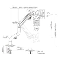 Кронштейн для монитора Gembird MA-DA1-02 - Превью изображения №2 — Интернет-магазин Time-Shop