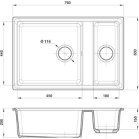 Кухонная мойка GranFest GF-LV-760K (графит) - Превью изображения №4 — Интернет-магазин Time-Shop