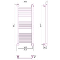 Полотенцесушитель Сунержа Богема+ прямая 800х300 30-0220-8030 - Превью изображения №3 — Интернет-магазин Time-Shop