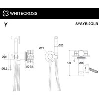 Гигиенический душ Whitecross SYSYBI2GLB (брашированное золото) - Превью изображения №3 — Интернет-магазин Time-Shop