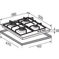 Варочная панель Zigmund & Shtain G 12.6 X - Превью изображения №3 — Интернет-магазин Time-Shop
