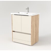  Дабер Тумба под умывальник 017 Cersanit Como 70 Т17.7С.0.18Ч (бежевый/дуб бардолино/ручка черная) - Превью изображения №2 — Интернет-магазин Time-Shop