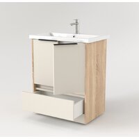  Дабер Тумба под умывальник 017 Cersanit Como 70 Т17.7С.0.18Ч (бежевый/дуб бардолино/ручка черная) - Превью изображения №3 — Интернет-магазин Time-Shop