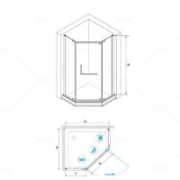 Душевой уголок RGW PA-081 35088188-11 80x80 (хром/прозрачное стекло) - Превью изображения №2 — Интернет-магазин Time-Shop
