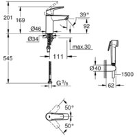 Смеситель с лейкой для биде Grohe Eurosmart 23124003 - Превью изображения №4 — Интернет-магазин Time-Shop