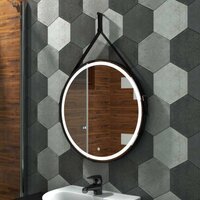  Континент Зеркало Millenium Black Led D 50 (натуральная кожа, черный) - Превью изображения №11 — Интернет-магазин Time-Shop