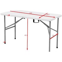 Стол Calviano Складной, прямоугольный 122x60.5 см (белый) - Превью изображения №8 — Интернет-магазин Time-Shop