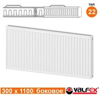 Стальной панельный радиатор Valfex Steel C 22 300х1100 VF.C.22.300.1100 (с боковым подключением) - Превью изображения №2 — Интернет-магазин Time-Shop