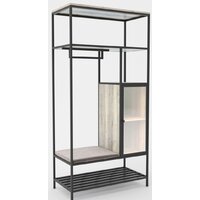 Hype Mebel Босс 100x200 (черный/древесина белая/велюр серый)