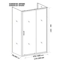 Душевой уголок Pelican SSW020120+BP02080 80x120x190 - Превью изображения №5 — Интернет-магазин Time-Shop