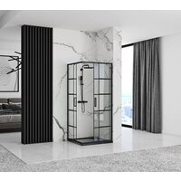 Душевой уголок Rea Concept 90x90 (черный/прозрачное стекло) - Превью изображения №3 — Интернет-магазин Time-Shop