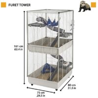 Клетка Ferplast Furet Tower 57063414 - Превью изображения №2 — Интернет-магазин Time-Shop