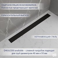 Трап/канал Lauter 210322-1-QGMB 1200x55 (черный матовый) - Превью изображения №2 — Интернет-магазин Time-Shop