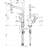 Смеситель Hansgrohe Metris 14820800 - Превью изображения №4 — Интернет-магазин Time-Shop