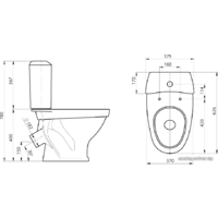 Унитаз напольный Santeri Вест Стандарт (1.P201.8.S00.00B.F) - Превью изображения №2 — Интернет-магазин Time-Shop