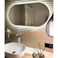 Зеркало EMZE Led с подсветкой и УФ-окантовкой 50x100 LED.UV.50.100.AUR (золото) - Превью изображения №3 — Интернет-магазин Time-Shop