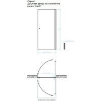 Душевая дверь MaybahGlass 198x60 MGD-802-5 (сатин стекло/хром матовый) - Превью изображения №8 — Интернет-магазин Time-Shop