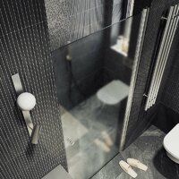 Душевая дверь MaybahGlass 198x60 MGD-802-5 (сатин стекло/хром матовый) - Превью изображения №7 — Интернет-магазин Time-Shop