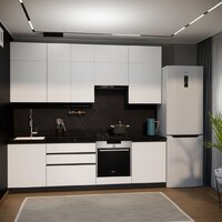 Готовая кухня ВерсоМебель Эко Премиум 2.6 (белый фасадный/ст. тунис) - Превью изображения №7 — Интернет-магазин Time-Shop