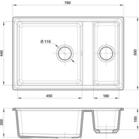 Кухонная мойка GranFest GF-LV-760K (иней) - Превью изображения №4 — Интернет-магазин Time-Shop