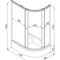 Душевой уголок Triton Коралл В1 120x80 L (мозаика) - Превью изображения №6 — Интернет-магазин Time-Shop