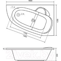 Ванна Lauter Valencia 160x105 2102160R (с ножками) - Превью изображения №14 — Интернет-магазин Time-Shop
