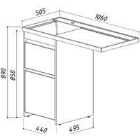  Belux Тумба под умывальник Ока Н 44-02 (1, белый глянец) - Превью изображения №6 — Интернет-магазин Time-Shop