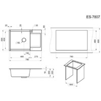 Кухонная мойка Granula ES-7807 (базальт) - Превью изображения №5 — Интернет-магазин Time-Shop