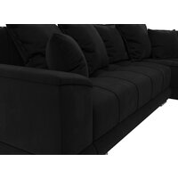 Угловой диван Лига диванов НордСтар правый 121117 (микровельвет черный/подушки микровельвет черный) - Превью изображения №3 — Интернет-магазин Time-Shop