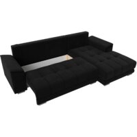 Угловой диван Лига диванов НордСтар правый 121117 (микровельвет черный/подушки микровельвет черный) - Превью изображения №7 — Интернет-магазин Time-Shop