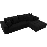 Угловой диван Лига диванов НордСтар правый 121117 (микровельвет черный/подушки микровельвет черный) - Превью изображения №6 — Интернет-магазин Time-Shop