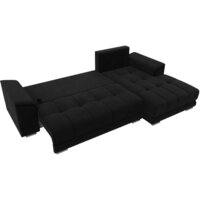 Угловой диван Лига диванов НордСтар правый 121117 (микровельвет черный/подушки микровельвет черный) - Превью изображения №8 — Интернет-магазин Time-Shop