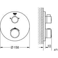 Смеситель без скрытого механизма Grohe Grohtherm 24076000 - Превью изображения №2 — Интернет-магазин Time-Shop