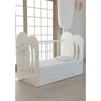 Классическая детская кроватка VDK Wind Tree маятник с ящиком (белый) - Превью изображения №2 — Интернет-магазин Time-Shop