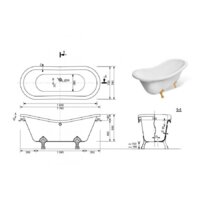 Ванна Эстет Boston 180x74 Silk ФР-00014525 - Превью изображения №11 — Интернет-магазин Time-Shop
