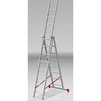 Лестница-стремянка Новая высота NV 223 алюминиевая трёхсекционная 3x8 ступеней - Превью изображения №3 — Интернет-магазин Time-Shop
