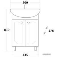  Onika Тумба под умывальник Канны 50.11 (белый) [105003] - Превью изображения №3 — Интернет-магазин Time-Shop