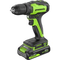 Дрель-шуруповерт Greenworks GD24DD35K2 3704007CUA (с 1-м АКБ) - Превью изображения №2 — Интернет-магазин Time-Shop