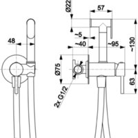Гигиенический душ Armatura Moza 5039-512-00 - Превью изображения №2 — Интернет-магазин Time-Shop