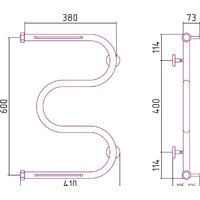 Полотенцесушитель Сунержа М-образный 600x400 +2 полки 00-0008-6040 - Превью изображения №3 — Интернет-магазин Time-Shop
