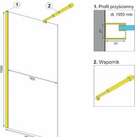 Душевая стенка Rea Aero 80 (золотой/прозрачное стекло) - Превью изображения №5 — Интернет-магазин Time-Shop