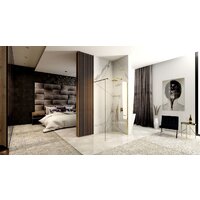 Душевая стенка Rea Aero 80 (золотой/прозрачное стекло) - Превью изображения №2 — Интернет-магазин Time-Shop