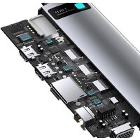 Док-станция Baseus Metal Gleam Series 11-in-1 Multifunctional HUB Type-C Hub Docking Station CAHUB-CT0G - Превью изображения №6 — Интернет-магазин Time-Shop