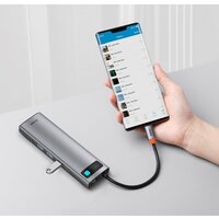 Док-станция Baseus Metal Gleam Series 11-in-1 Multifunctional HUB Type-C Hub Docking Station CAHUB-CT0G - Превью изображения №10 — Интернет-магазин Time-Shop