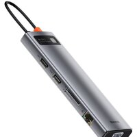 Док-станция Baseus Metal Gleam Series 11-in-1 Multifunctional HUB Type-C Hub Docking Station CAHUB-CT0G - Превью изображения №2 — Интернет-магазин Time-Shop